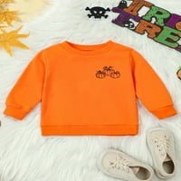 Bagilaanoe Toddler Baby Girl Boy Halloween Duks dugih rukava Pismo pulover 3T 4T 5T Djeca padaju lise