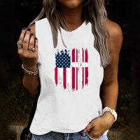 Košulje američke zastave za žene Crewneck Patriotske majice bez rukava Ležerne prilike 4. srpnja Vrhovi