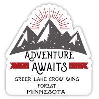 Greer Lake Crow Wing Forest Minnesota suvenir Vinilna naljepnica za naljepnicu Avantura čeka dizajn