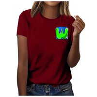 Vrhovi za žene Ljeto Ležerne prilike sa slobodnim printom Majice Okrugli vrat Pulover SHIrts S-XXL