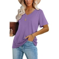 Izlasci za žene za žene kratki rukav bluze Regularne fit T majice Pulover TESE vrhovi čvrste majice