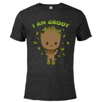 Marvel Studios Ja sam Groot kaže: Pozdrav majica s kratkim rukavima za odrasle - prilagođeno-crno snijeg