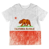 California Vintage nestrpljiva državna zastava s cijelom majicom majica malih 6t