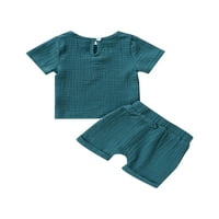 Dječja dječaka Dječak Djevojka Odjeća od pune boje kratkih rukava majica kratke hlače donje ljetne odjeće