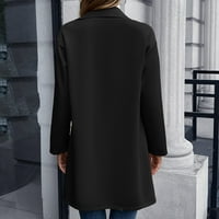 Miluxas Clearence Plus size Ženska jakna Čvrsta jakna dugme Isključivanje Slim fit topla srednja i dugačka