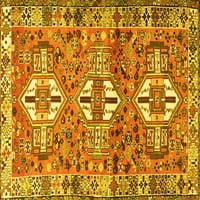 Ahgly Stroj za upotrebu u zatvorenom kvadratu Perzijski žuti tradicionalni prostirci, 5 'kvadrat