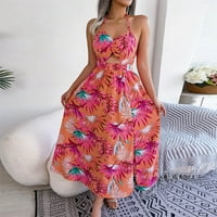 Haljine Ženska ležerna haljina Labava haljina bez rukava cvjetna tiskana elegantna haljina modne ljetne