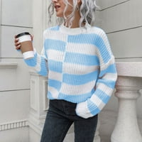 Otvor ženska odjeća Dizajn prugasti džemper zimski džemperi dugih rukava