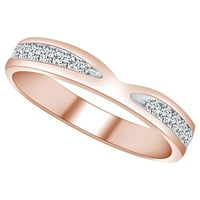 0. Carat Okrugli oblik Bijeli prirodni dijamantski godišnjica vjenčani prsten za vjenčanje 14K čvrste