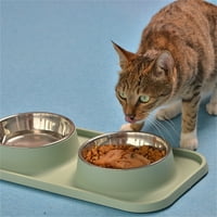 Dvostruke posude za mačke, zdjelice za pse od nehrđajućeg čelika i zdjelice za hranu s mačom sa nesupirnim