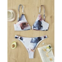 Leey-World Plus Size kupaći kostim za žene Ženski kupaći kostimi Paillette Brio Underwire BRA Tummy