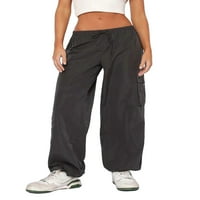 Ženske baggy teretne hlače Y2K nisko struk vintage široka noga ravna ležerna opuštena Jogger Streetwear