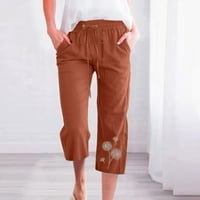 Ljetne pantalone za žene Trendy Print Crtav, Ležerne prilike Joggers Hlače dame prozračne dugene širine