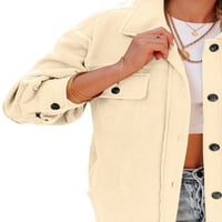 Inadays ženska jakna s dugim rukavima, ležerne jakne majica majica na velikim jaknom kaput s džepovima,