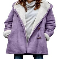 Voguele žene kaput dugih rukava jaknu dugmad na otvorenom zimi topli kaputi kaputi labavi kaput crni