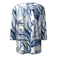 Bluze Fragarn za žene, ženski okrugli rukav za vrat ljetni odmor T majice Cvjetni tisak plus veličina