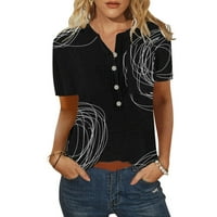 Košulja Žene Ležerne prilike modne modne listove Tisak O izrez kratkih rukava Tors T Majica Bluze Majice