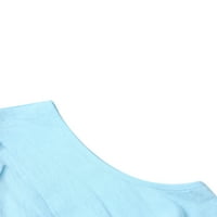 Ljetne haljine za ženska labava pamučna posteljina gornja haljina za košulju dame koljena midi sandress