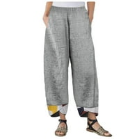 Yubatuo hlače za žene pamučne posteljine čvrsti patchwork nepravilne labave pantalone casual pantalone