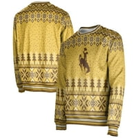 Muški zlato Wyoming kauboji praznični pulover dukserica