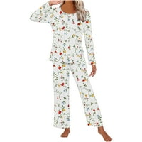 HFYIHGF Ženske pidžame setovi na dugih rukava za spavanje za spavanje sa zaslono za spavanje s kaprim