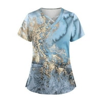 Clearsance ženske bluze Dressy V-izrez radna odjeća za bluze grafički ispise Žene labave kratke rukave