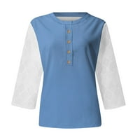 Žene V majice za rukave u obliku vrata pune boje casual bluza Labavi radovi TUNIC vrhovi