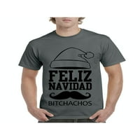 MMF - Muška majica kratki rukav - Feliz Navidad Bichachos u crnoj boji