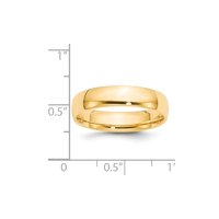 14k žuto zlato Čvrsto polirano ugravirano lagano LTW Comfort Fit band Veličina prstenaste poklone za