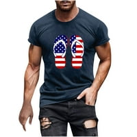 Štedni čišćenje ljeta Trkene majice za muškarce, Ležerne kratke hlače Rukavši okrugli vrat 3D digitalni