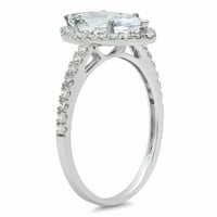 2. CT Marquise Clear Simulirani dijamant 18k Bijelo zlato Graviranje Izjava bridalne godišnjice Angažovanje