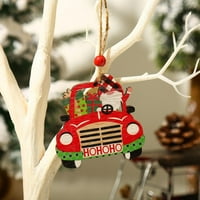 Božićni drveni viseći ukrasi, sengirani drveni ukrasi kamiona Viseće dekor Božićne drvske auto za obrt