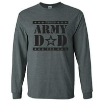 Ponosan vojska tata dugih rukava majica u tamnom Heather Grey