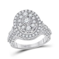 14k bijeli zlatni okrugli dijamantni prsten za desni ručni prsten 1- ctw