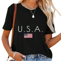 Sjedinjene Američke Države Ženske majice kratkih rukava s podebljanom grafikom - savršena za ljeto