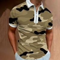 Simplmasygeni čišćenje vrhova Muška majica Ljeto Muški 3D ispisani rever Pola zip pulover majica s kratkim