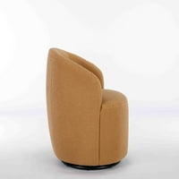 Moderna teddy tapecirana fotelja za tapaciranu klubu, okrugla okretna stolica s metalnom bazom, udobna