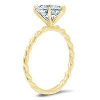 2. CT briljantno srce Clear Simulirani dijamant 18k žuti zlatni pasijans prsten SZ 7