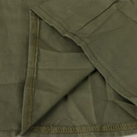 Ženske casual pantalone ravne fit elastične hlače s visokim strukom labave vučne hlače sa džepama sa