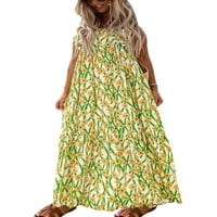 Glonme Women Flowy Bohemian Summer Beach Sundress casual party dugi haljina Square Crster Comples Holiday