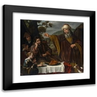 Jan Victors Crni moderni uokvireni muzej umjetnički print pod nazivom - Abraham se razdvaja od porodice