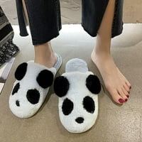 Semimay kućni plišani ženski pamučni papuče toplo zatvorene slatke životinje crtane pande podne motke