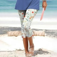Ženska joga tanka udobnost CrofTring obrezana pant Summer Clearence Sport Moda cvjetna tiskana pantnica
