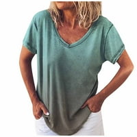 Plus veličine za žene Radne vrhove kratkih rukava Bluze Regularne fit T majice Pulover Ties Gorls Gradient