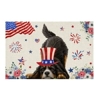 Dan nezavisnosti Vrata rustikalni američki patriotski gnomi i zastava šarene cvjetne unutarnje unutrašnje