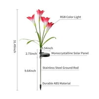 Solarno cvijeće Svjetla na otvorenom Lily Cvijeće Dekorativne uloge Svjetla RGB Pejzaža u boji Vodootporna ruža za staza lampica za travnjak