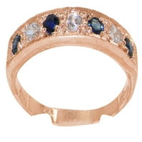 10k Rose Gold Prirodni dijamant i safir Ženski prsten za vječnost - 9