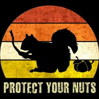 Zaštitite svoje orahe Funny vjeverice TEE crni grafički pulover Hoode - dizajn od strane ljudi XL