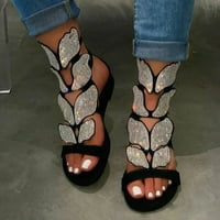 Ženske ljetne sandale Modni casual kristalno otvorene nožne prste Rhinestone sandale s niskim potpeticama