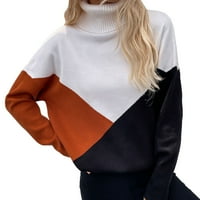Dukseri pulover za žene modne žene dugih rukava pulover patchwork labavi džemper na vrhu